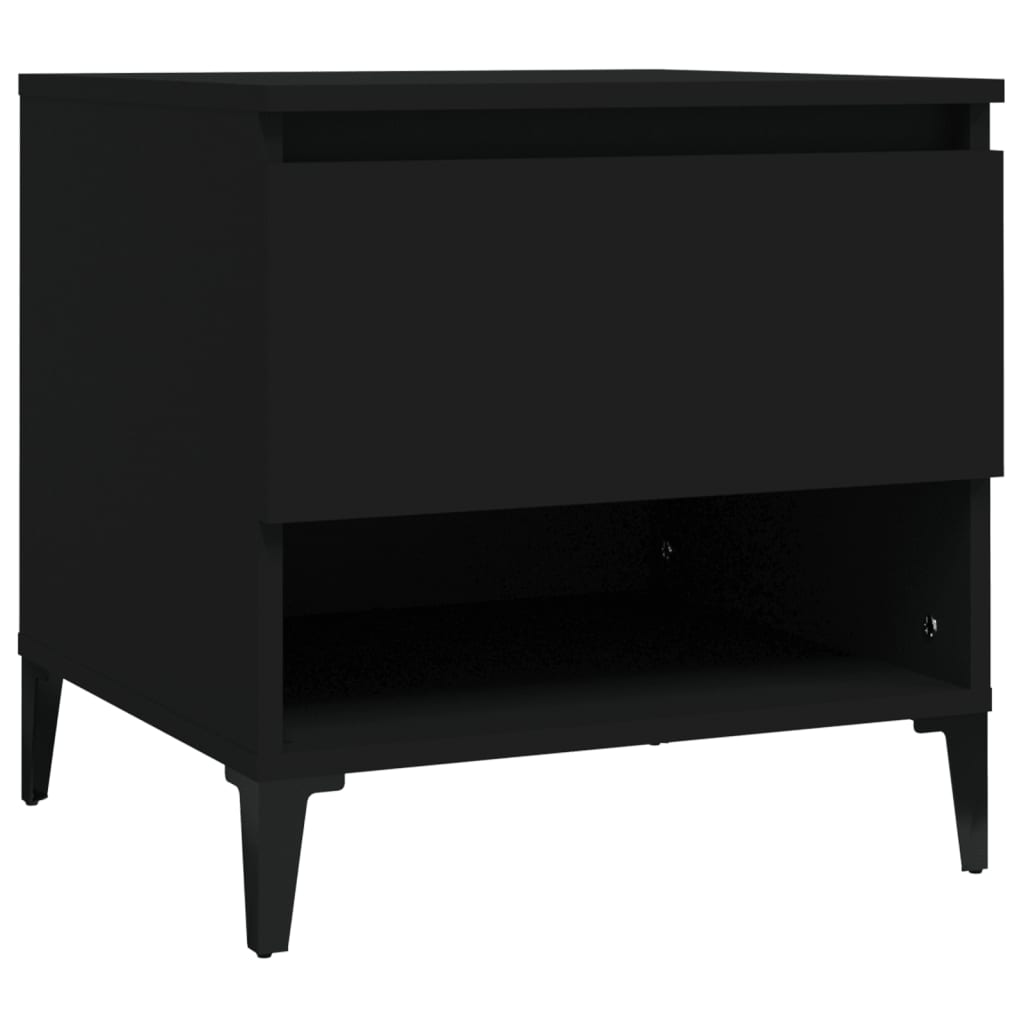vidaXL Tables d'appoint 2 pcs Noir 50x46x50 cm Bois d'ingénierie