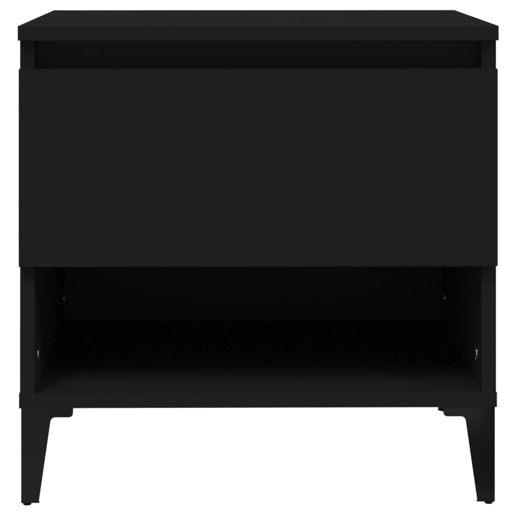 vidaXL Tables d'appoint 2 pcs Noir 50x46x50 cm Bois d'ingénierie
