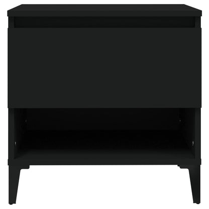 vidaXL Tables d'appoint 2 pcs Noir 50x46x50 cm Bois d'ingénierie