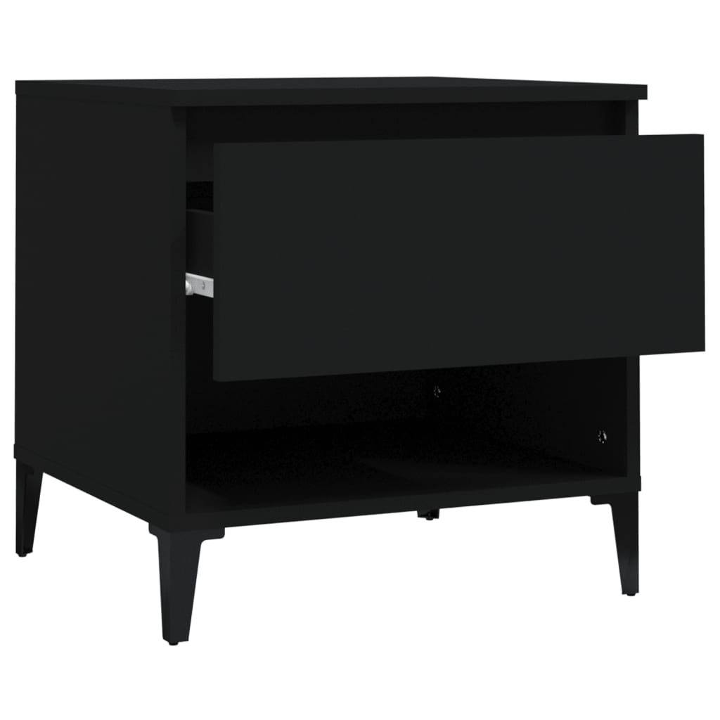 vidaXL Tables d'appoint 2 pcs Noir 50x46x50 cm Bois d'ingénierie