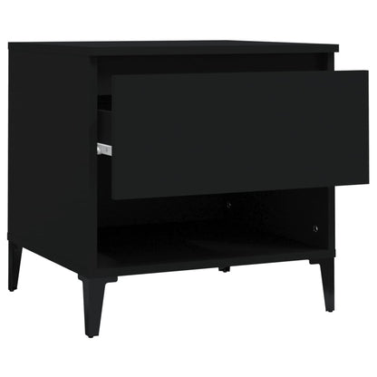 vidaXL Tables d'appoint 2 pcs Noir 50x46x50 cm Bois d'ingénierie