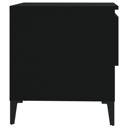 vidaXL Tables d'appoint 2 pcs Noir 50x46x50 cm Bois d'ingénierie