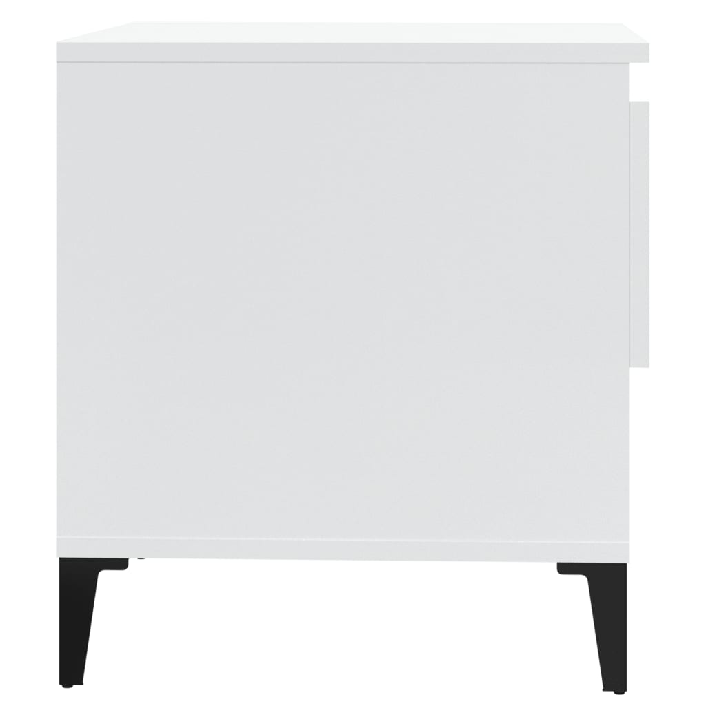 vidaXL Table d'appoint Blanc brillant 50x46x50 cm Bois d'ingénierie