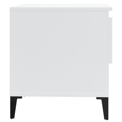 vidaXL Table d'appoint Blanc brillant 50x46x50 cm Bois d'ingénierie