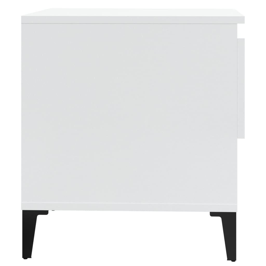 vidaXL Tables d'appoint 2 pcs Blanc brillant 50x46x50 cm Bois d'ingénierie