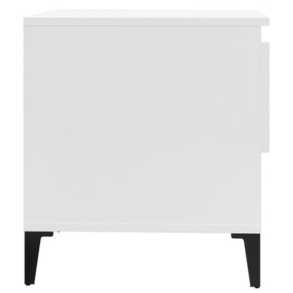 vidaXL Tables d'appoint 2 pcs Blanc brillant 50x46x50 cm Bois d'ingénierie