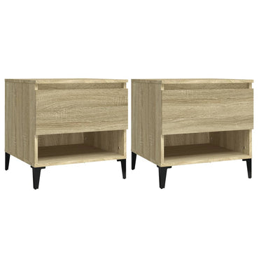 vidaXL Tables d'appoint 2 pcs Chêne Sonoma 50x46x50 cm Bois d'ingénierie