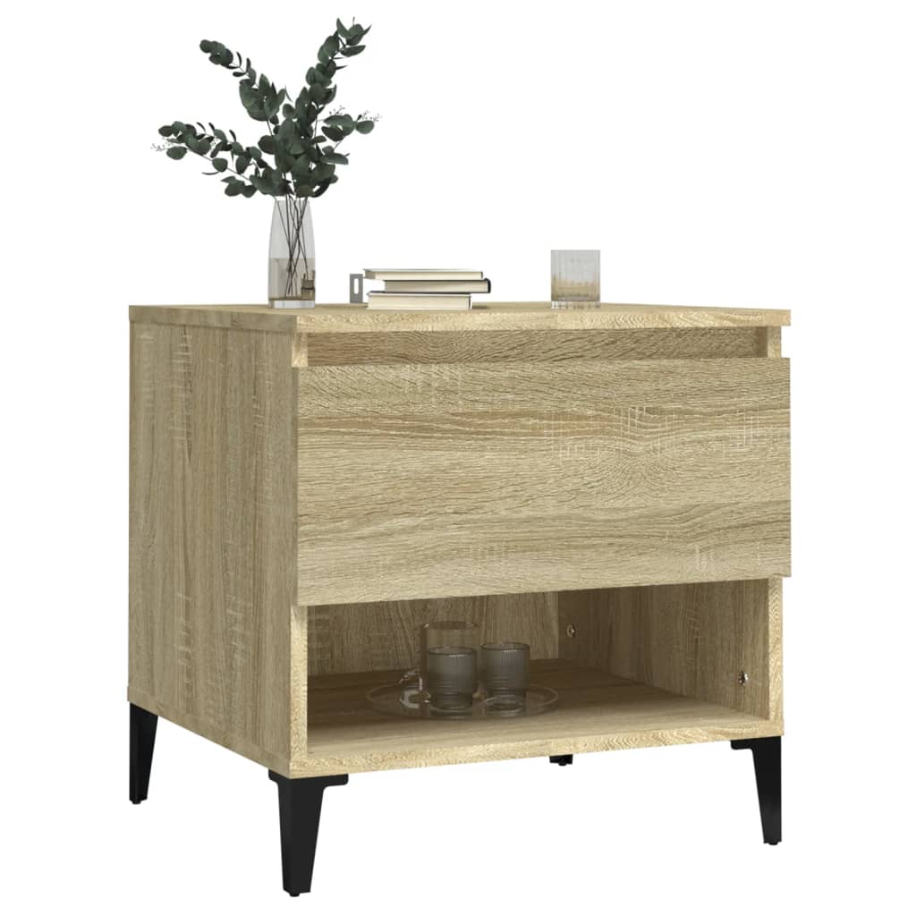 vidaXL Tables d'appoint 2 pcs Chêne Sonoma 50x46x50 cm Bois d'ingénierie