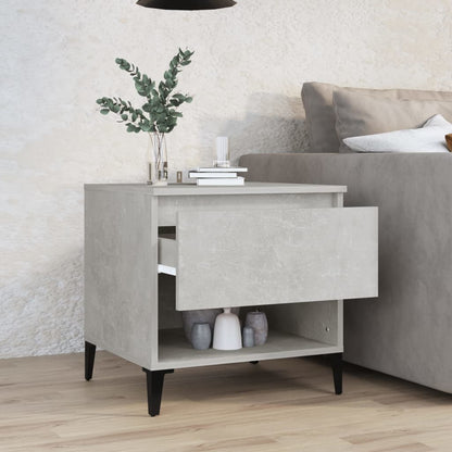 vidaXL Table d'appoint Gris béton 50x46x50 cm Bois d'ingénierie