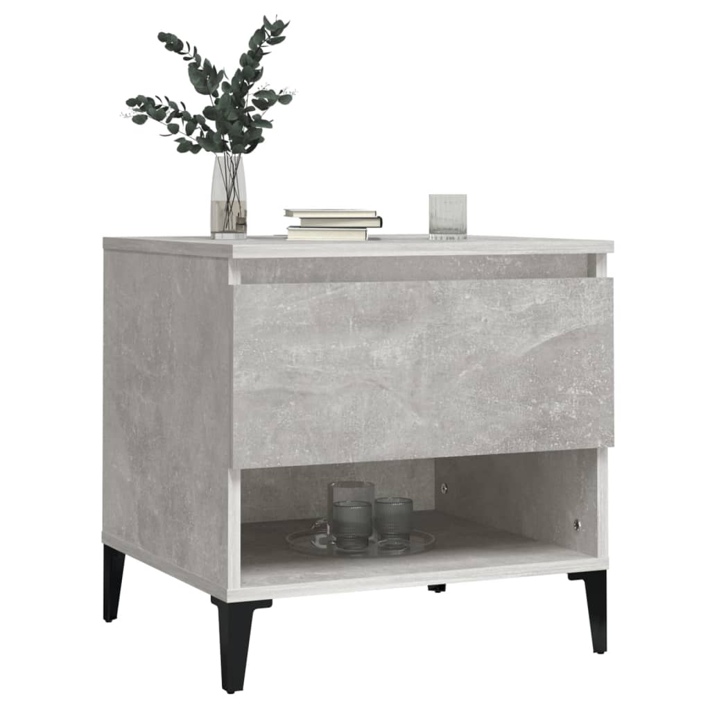 vidaXL Table d'appoint Gris béton 50x46x50 cm Bois d'ingénierie