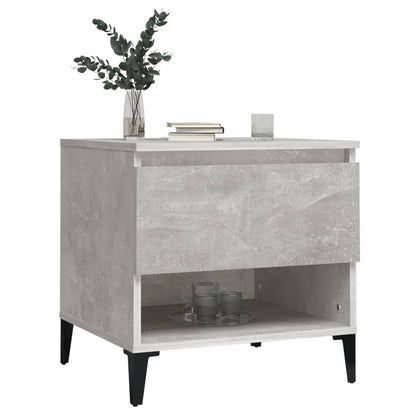 vidaXL Table d'appoint Gris béton 50x46x50 cm Bois d'ingénierie