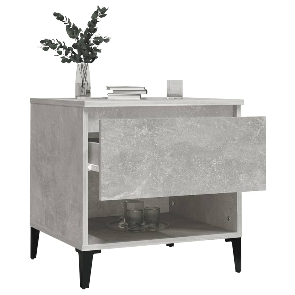 vidaXL Table d'appoint Gris béton 50x46x50 cm Bois d'ingénierie
