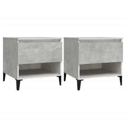 vidaXL Tables d'appoint 2 pcs Gris béton 50x46x50 cm Bois d'ingénierie