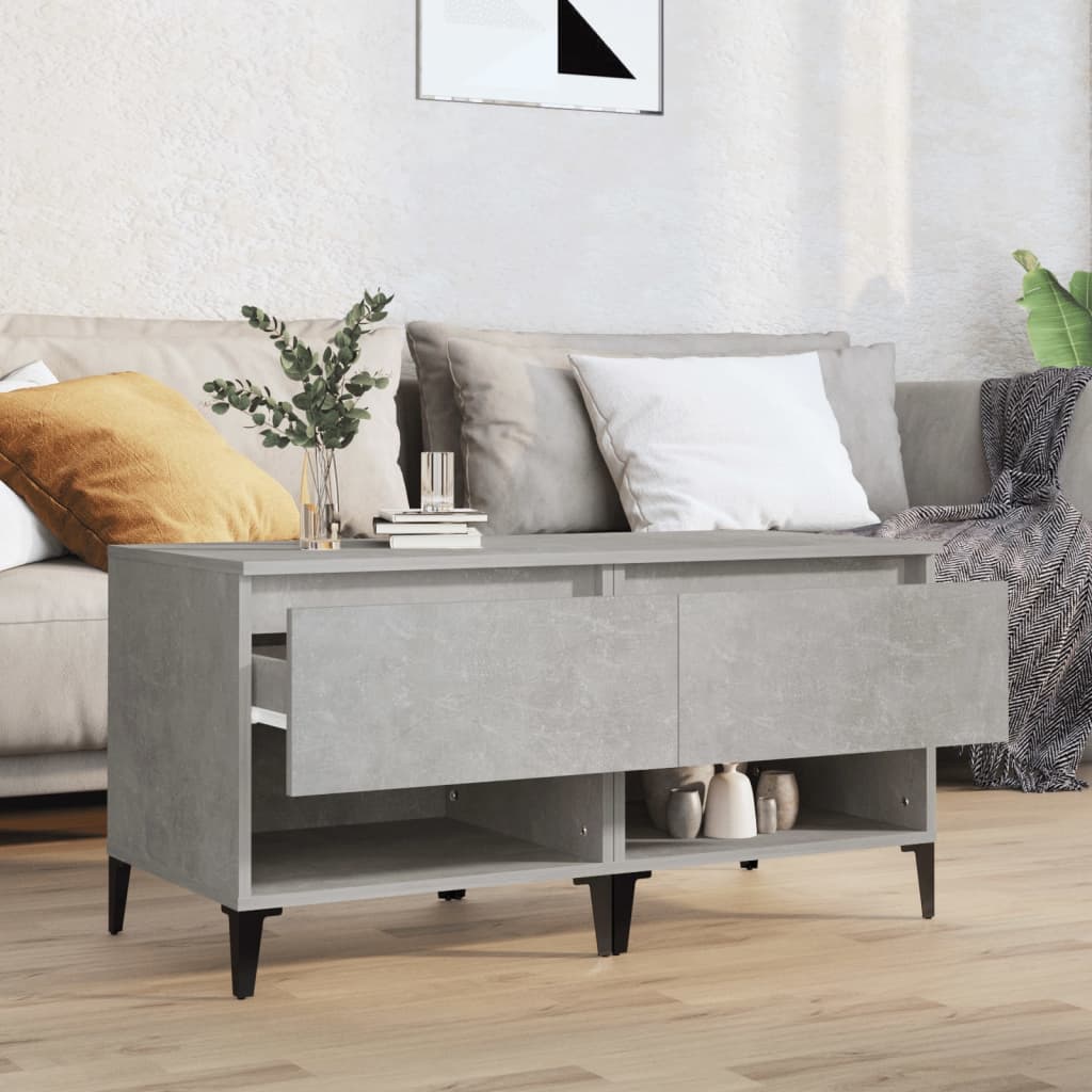 vidaXL Tables d'appoint 2 pcs Gris béton 50x46x50 cm Bois d'ingénierie