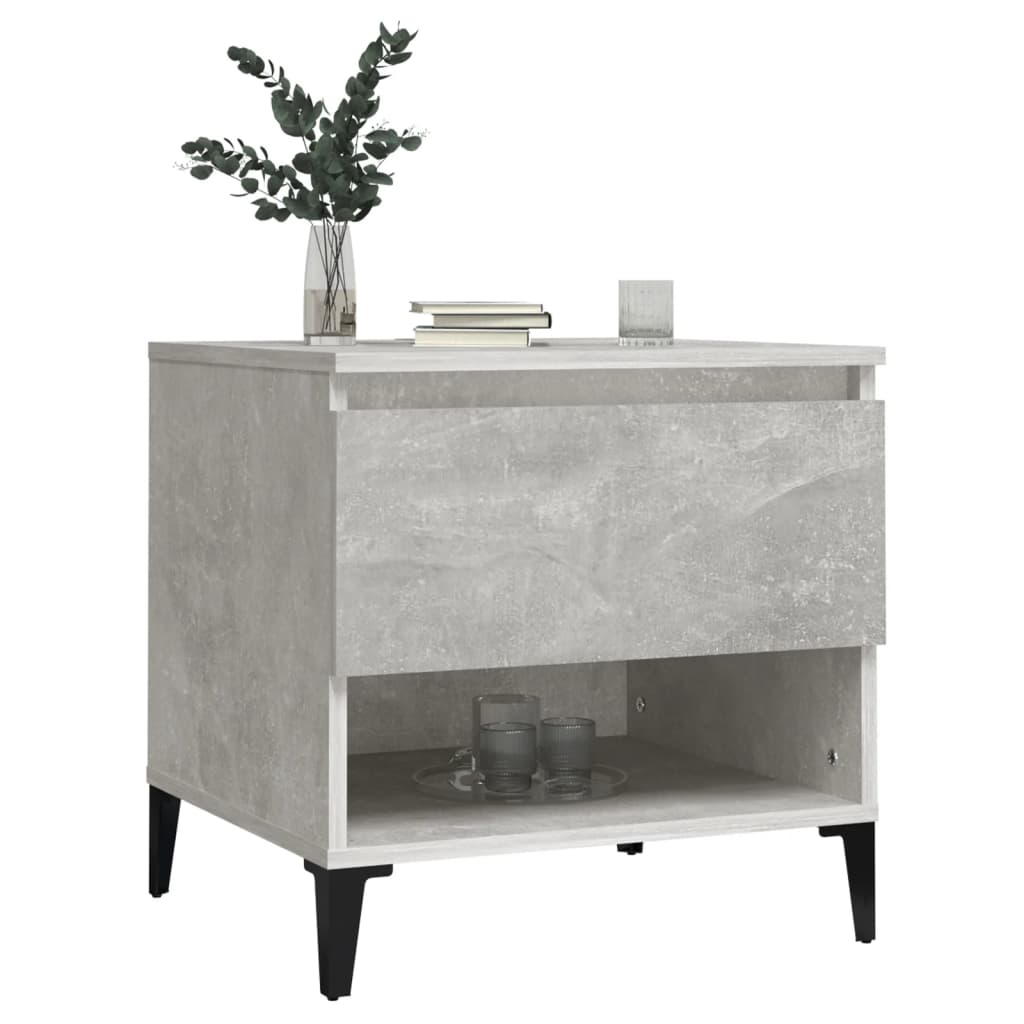 vidaXL Tables d'appoint 2 pcs Gris béton 50x46x50 cm Bois d'ingénierie
