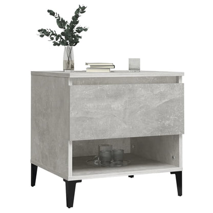 vidaXL Tables d'appoint 2 pcs Gris béton 50x46x50 cm Bois d'ingénierie