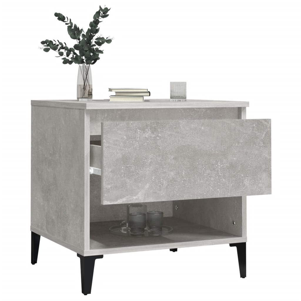 vidaXL Tables d'appoint 2 pcs Gris béton 50x46x50 cm Bois d'ingénierie