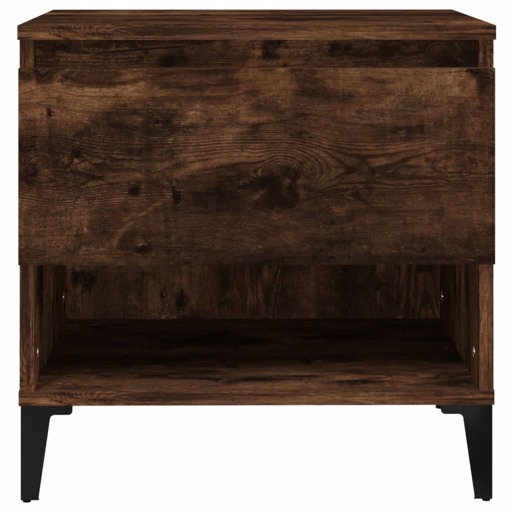 vidaXL Table d'appoint chêne fumé 50x46x50 cm Bois d'ingénierie