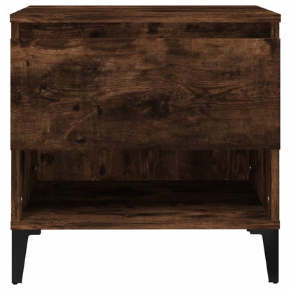 vidaXL Table d'appoint chêne fumé 50x46x50 cm Bois d'ingénierie
