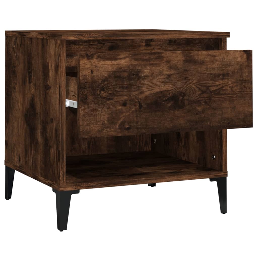 vidaXL Table d'appoint chêne fumé 50x46x50 cm Bois d'ingénierie