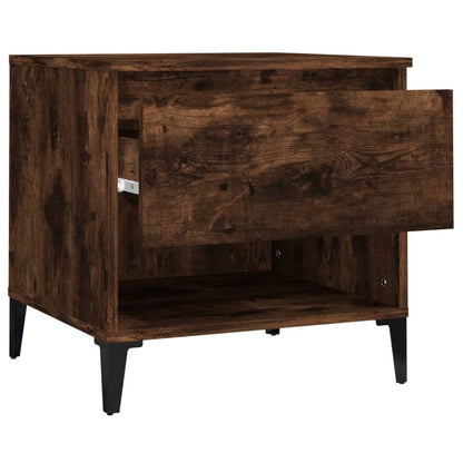 vidaXL Table d'appoint chêne fumé 50x46x50 cm Bois d'ingénierie