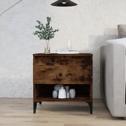 vidaXL Table d'appoint chêne fumé 50x46x50 cm Bois d'ingénierie