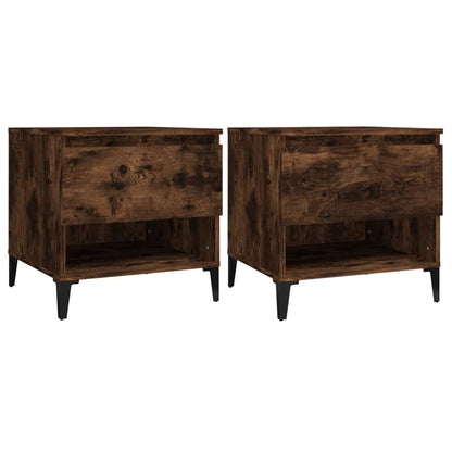 vidaXL Tables d'appoint 2 pcs Chêne fumé 50x46x50 cm Bois d'ingénierie