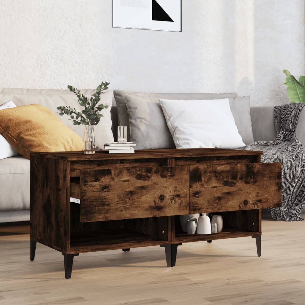 vidaXL Tables d'appoint 2 pcs Chêne fumé 50x46x50 cm Bois d'ingénierie