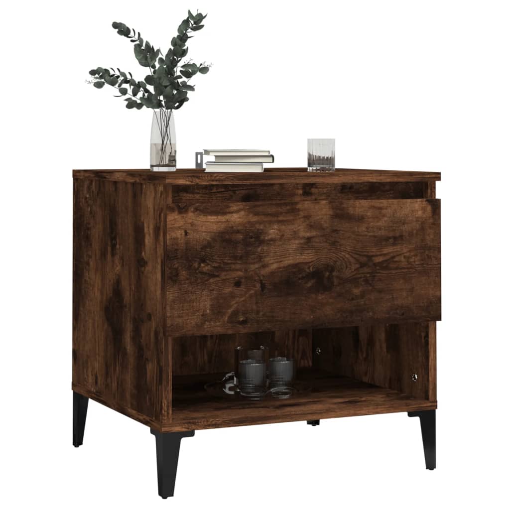 vidaXL Tables d'appoint 2 pcs Chêne fumé 50x46x50 cm Bois d'ingénierie