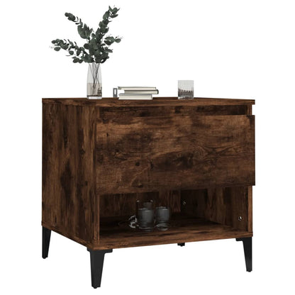 vidaXL Tables d'appoint 2 pcs Chêne fumé 50x46x50 cm Bois d'ingénierie