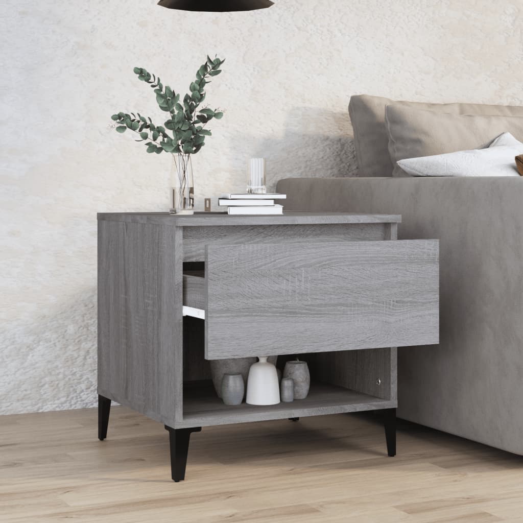 vidaXL Table d'appoint gris Sonoma 50x46x50 cm Bois d'ingénierie
