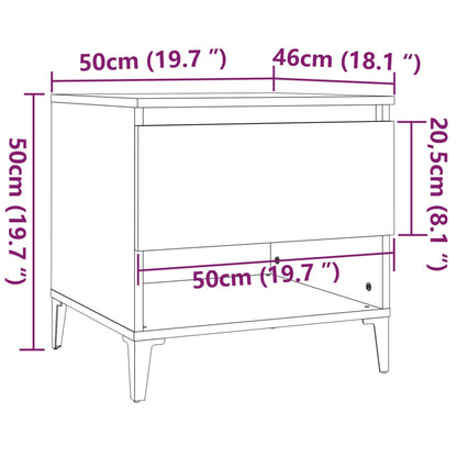 vidaXL Table d'appoint gris Sonoma 50x46x50 cm Bois d'ingénierie