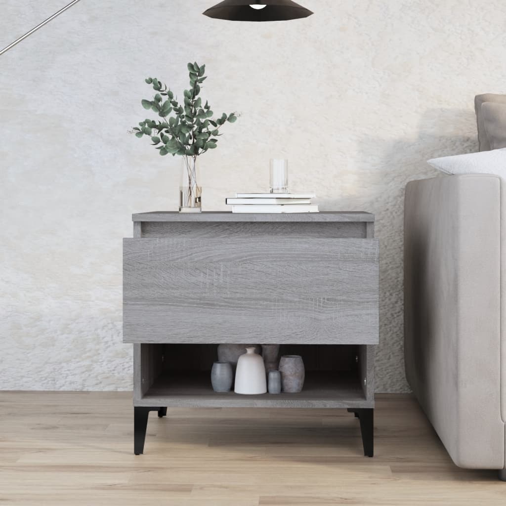 vidaXL Table d'appoint gris Sonoma 50x46x50 cm Bois d'ingénierie