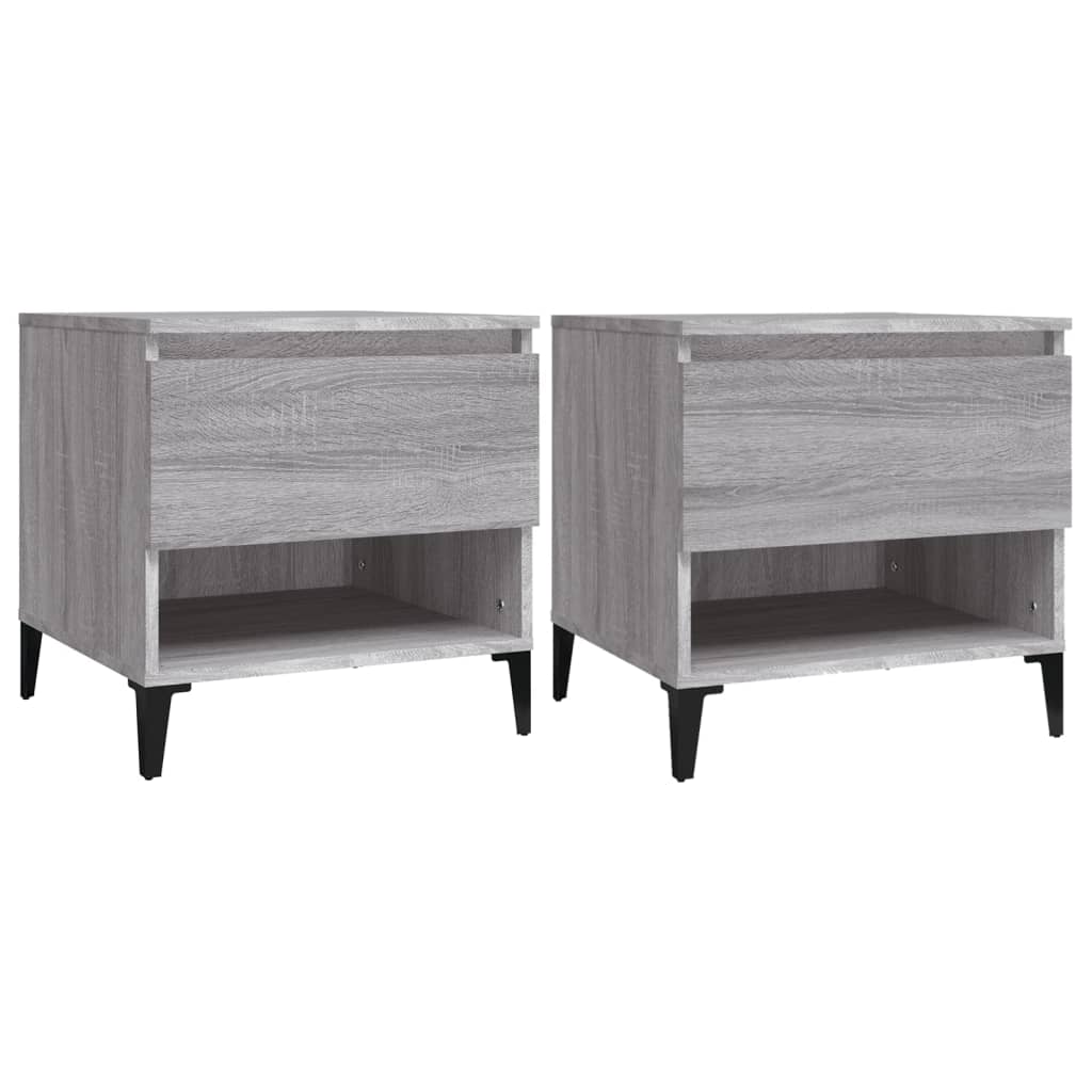 vidaXL Tables d'appoint 2 pcs Gris Sonoma 50x46x50 cm Bois d'ingénierie