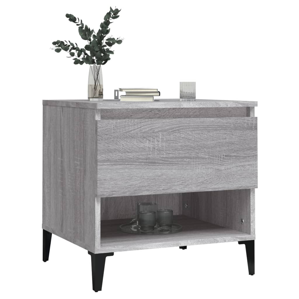 vidaXL Tables d'appoint 2 pcs Gris Sonoma 50x46x50 cm Bois d'ingénierie