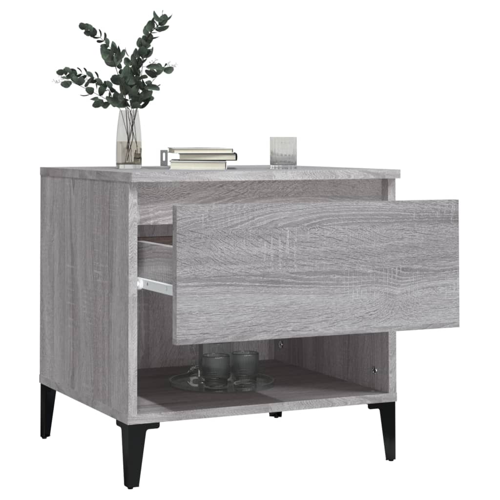 vidaXL Tables d'appoint 2 pcs Gris Sonoma 50x46x50 cm Bois d'ingénierie
