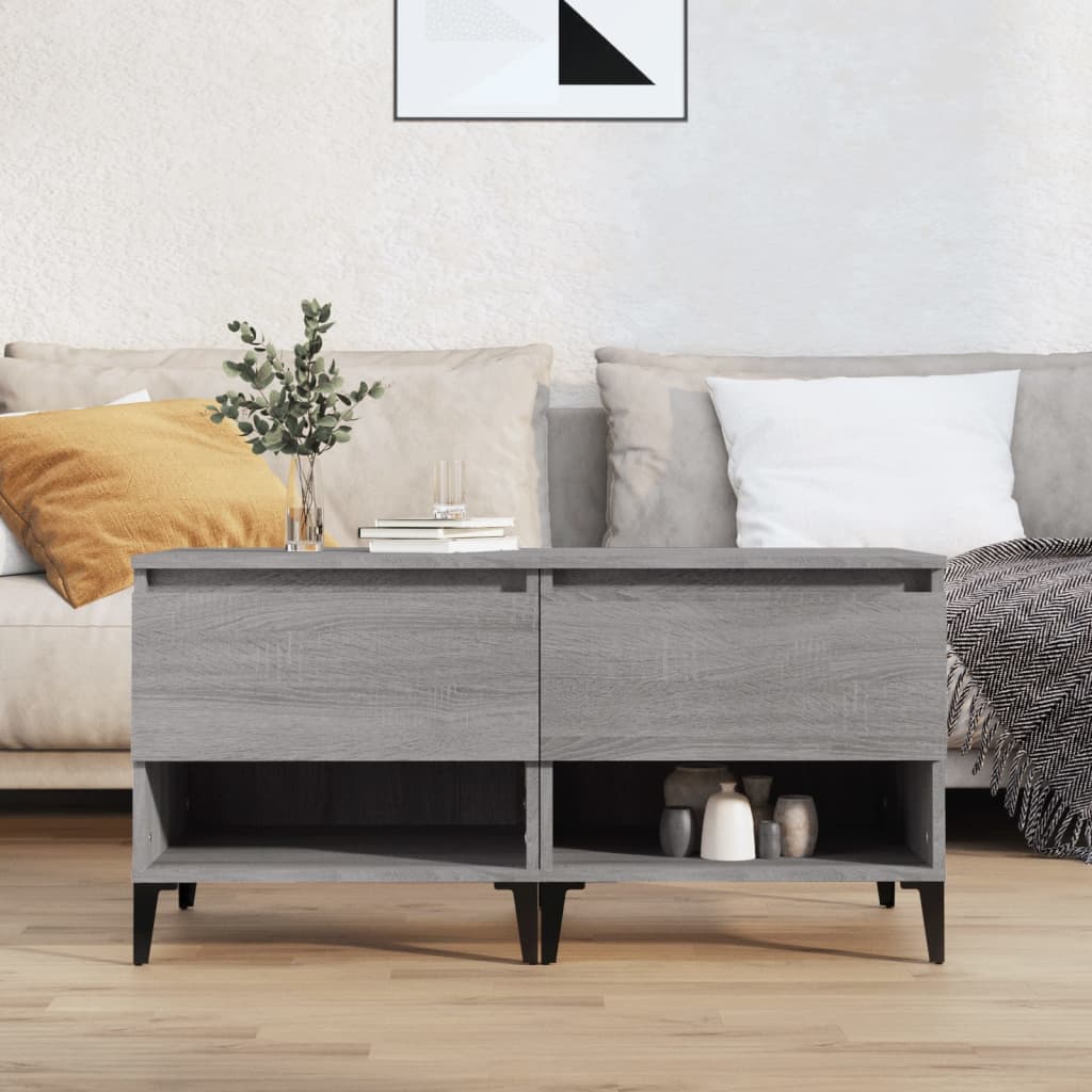 vidaXL Tables d'appoint 2 pcs Gris Sonoma 50x46x50 cm Bois d'ingénierie