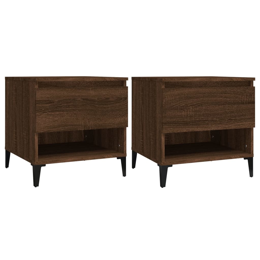 vidaXL Tables d'appoint 2 pcs Marron aspect chêne 50x46x50 cm