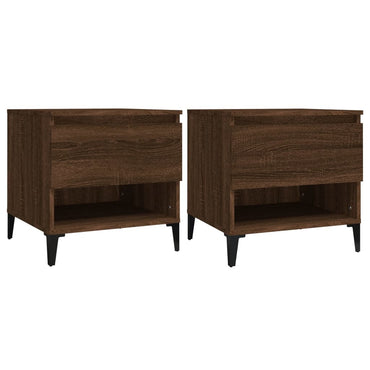 vidaXL Tables d'appoint 2 pcs Marron aspect chêne 50x46x50 cm