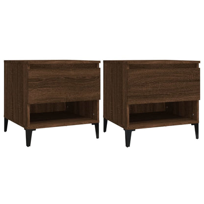 vidaXL Tables d'appoint 2 pcs Marron aspect chêne 50x46x50 cm