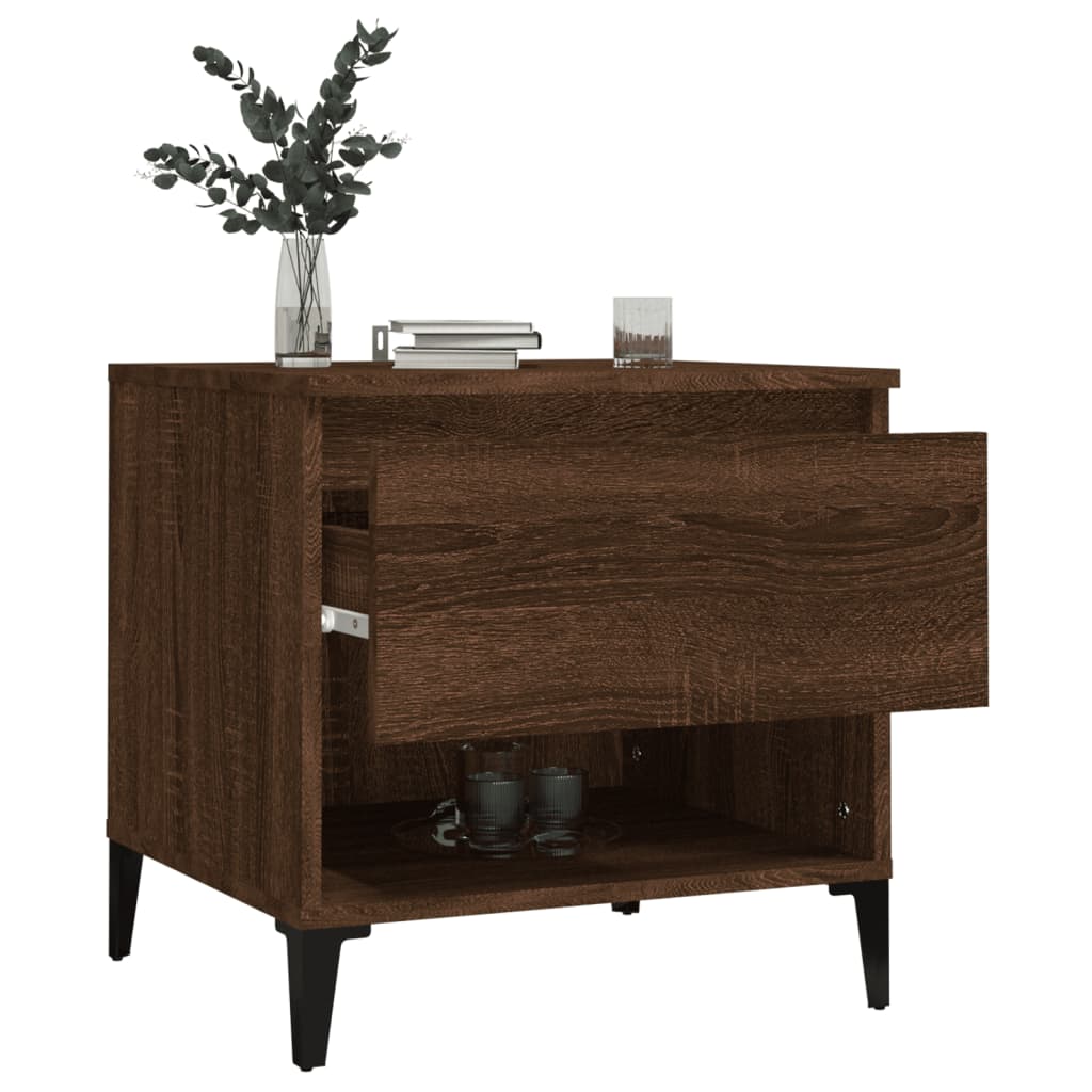 vidaXL Tables d'appoint 2 pcs Marron aspect chêne 50x46x50 cm