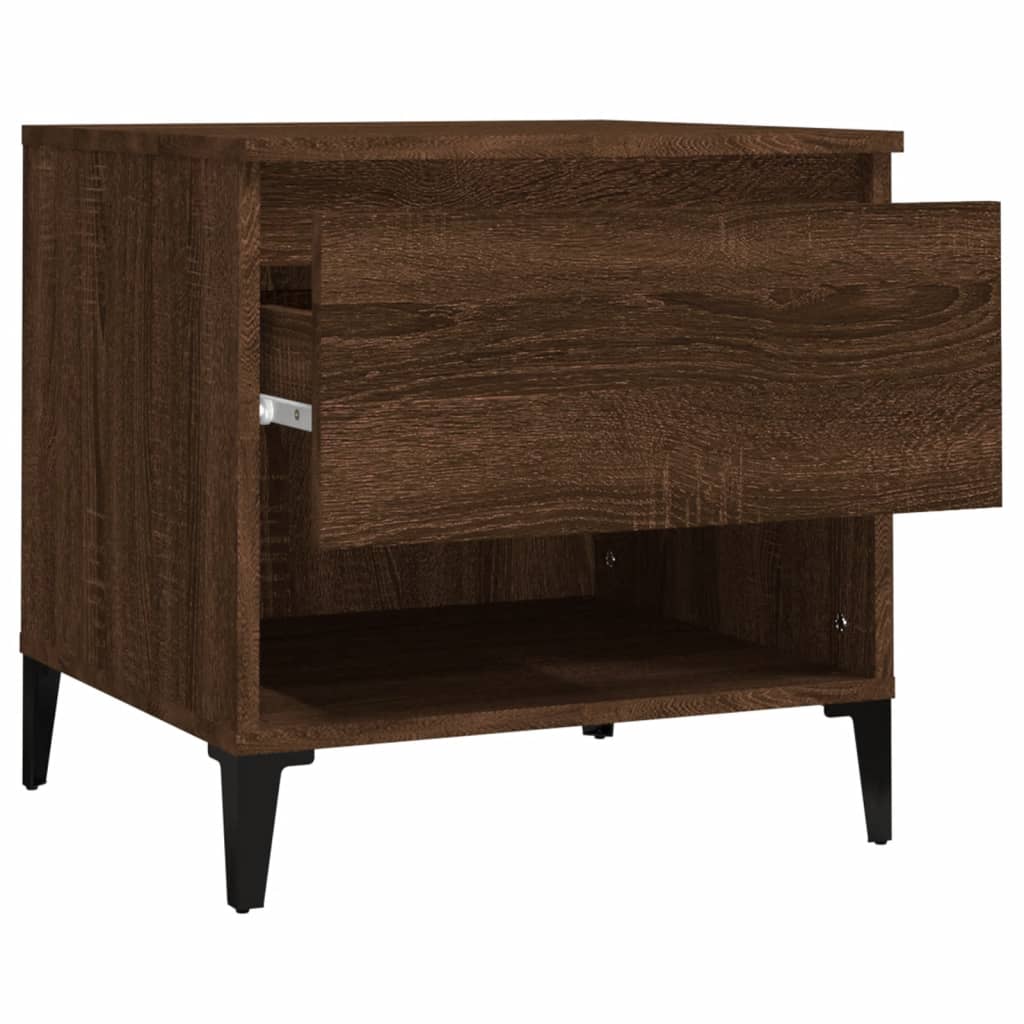 vidaXL Tables d'appoint 2 pcs Marron aspect chêne 50x46x50 cm