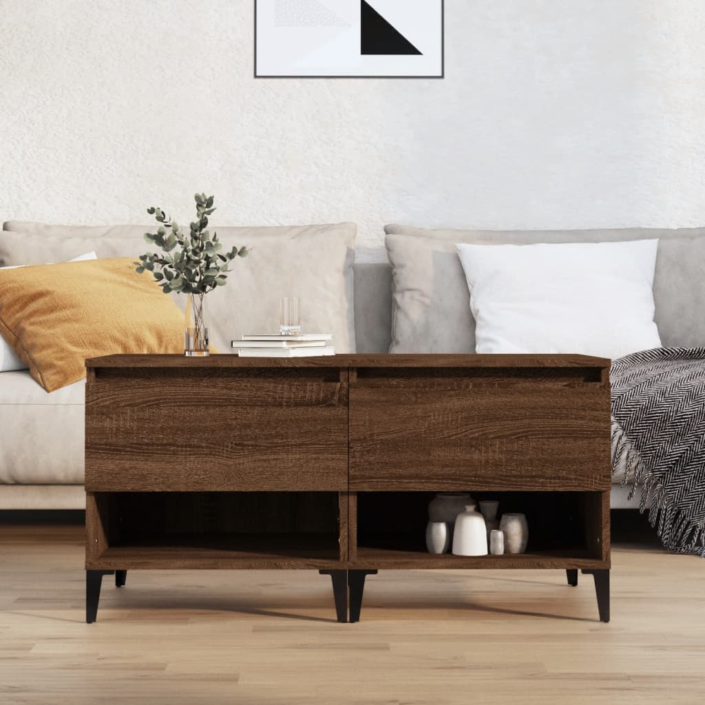 vidaXL Tables d'appoint 2 pcs Marron aspect chêne 50x46x50 cm