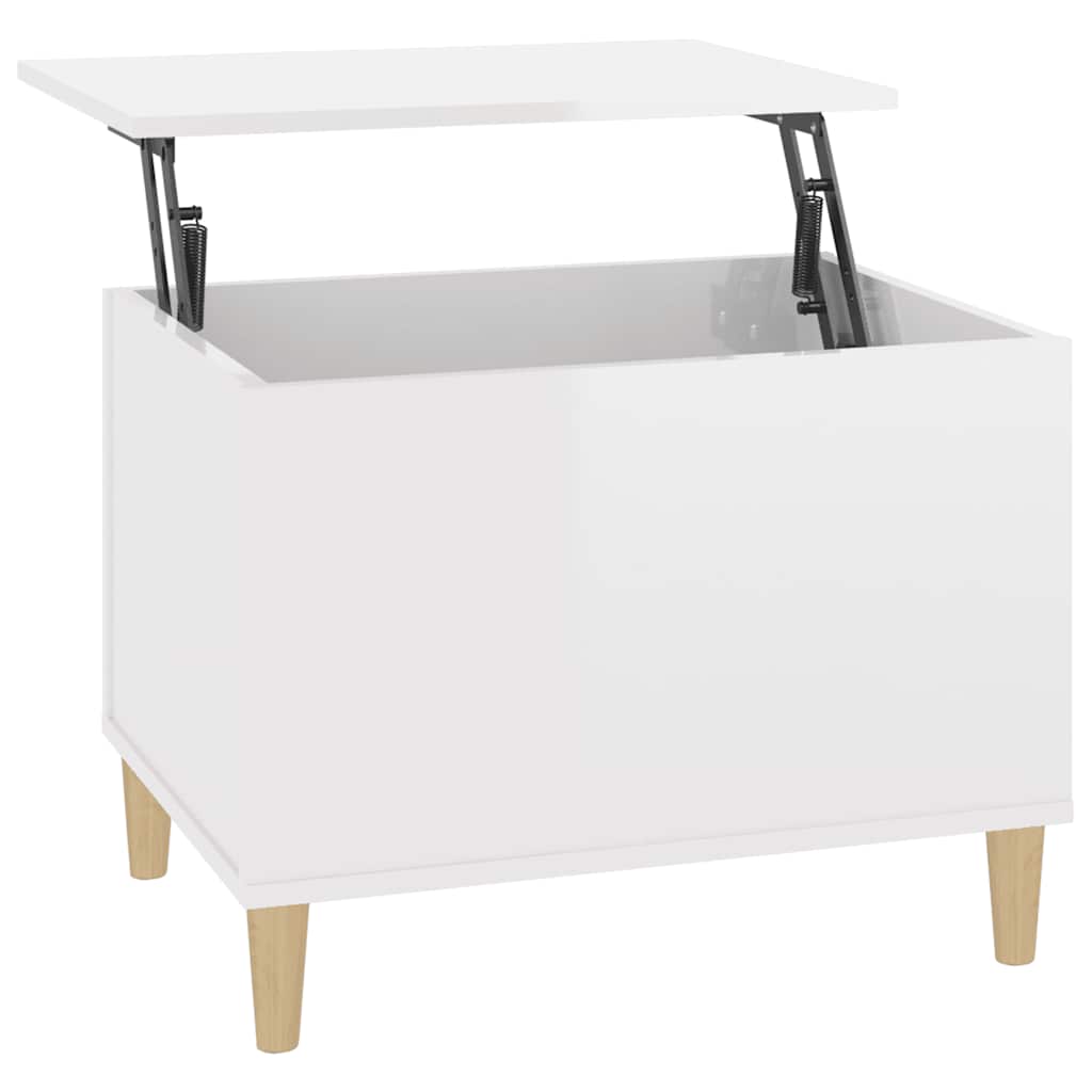 vidaXL Couchtisch Hochglanz-Weiß 60x44,5x45 cm Holzwerkstoff