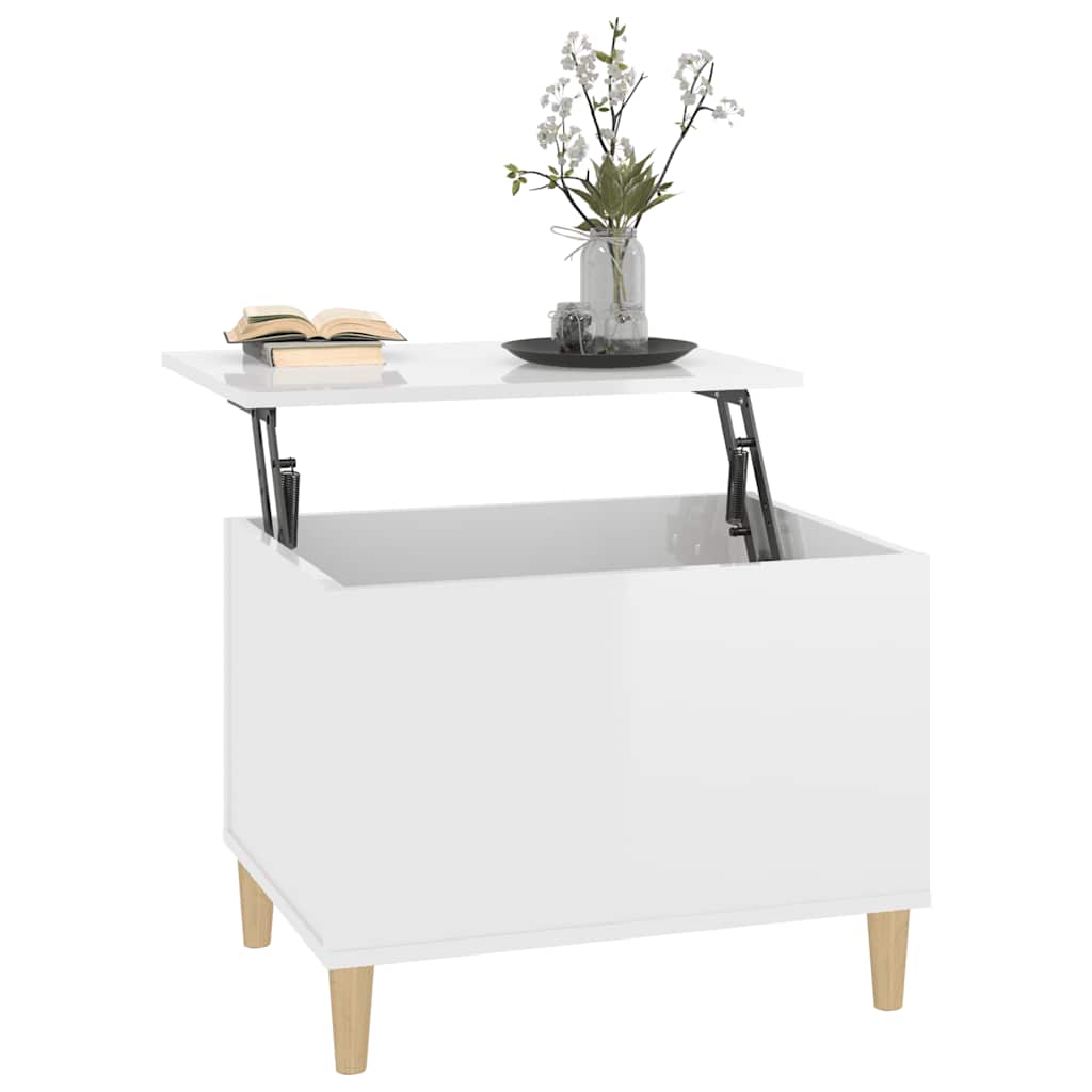 vidaXL Couchtisch Hochglanz-Weiß 60x44,5x45 cm Holzwerkstoff