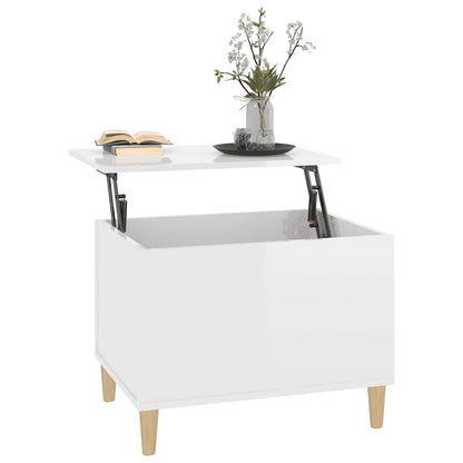 vidaXL Couchtisch Hochglanz-Weiß 60x44,5x45 cm Holzwerkstoff