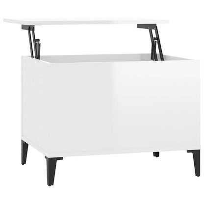 vidaXL Couchtisch Hochglanz-Weiß 60x44,5x45 cm Holzwerkstoff