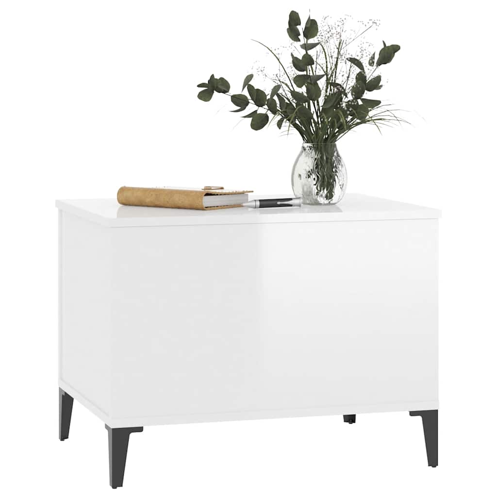vidaXL Couchtisch Hochglanz-Weiß 60x44,5x45 cm Holzwerkstoff