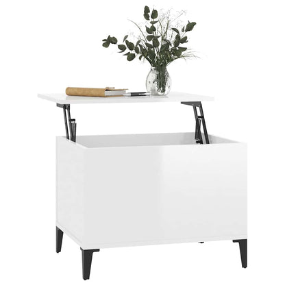 vidaXL Couchtisch Hochglanz-Weiß 60x44,5x45 cm Holzwerkstoff