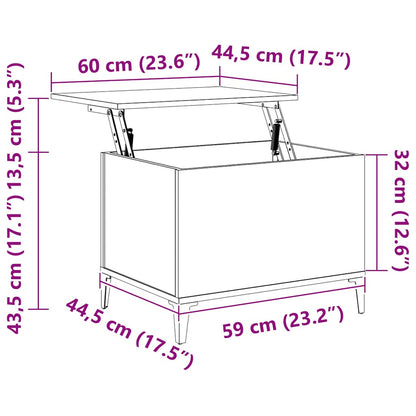 vidaXL Table basse gris Sonoma 60x44,5x45 cm Aggloméré